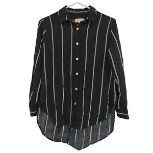 Philosophy button down shirt size small black white